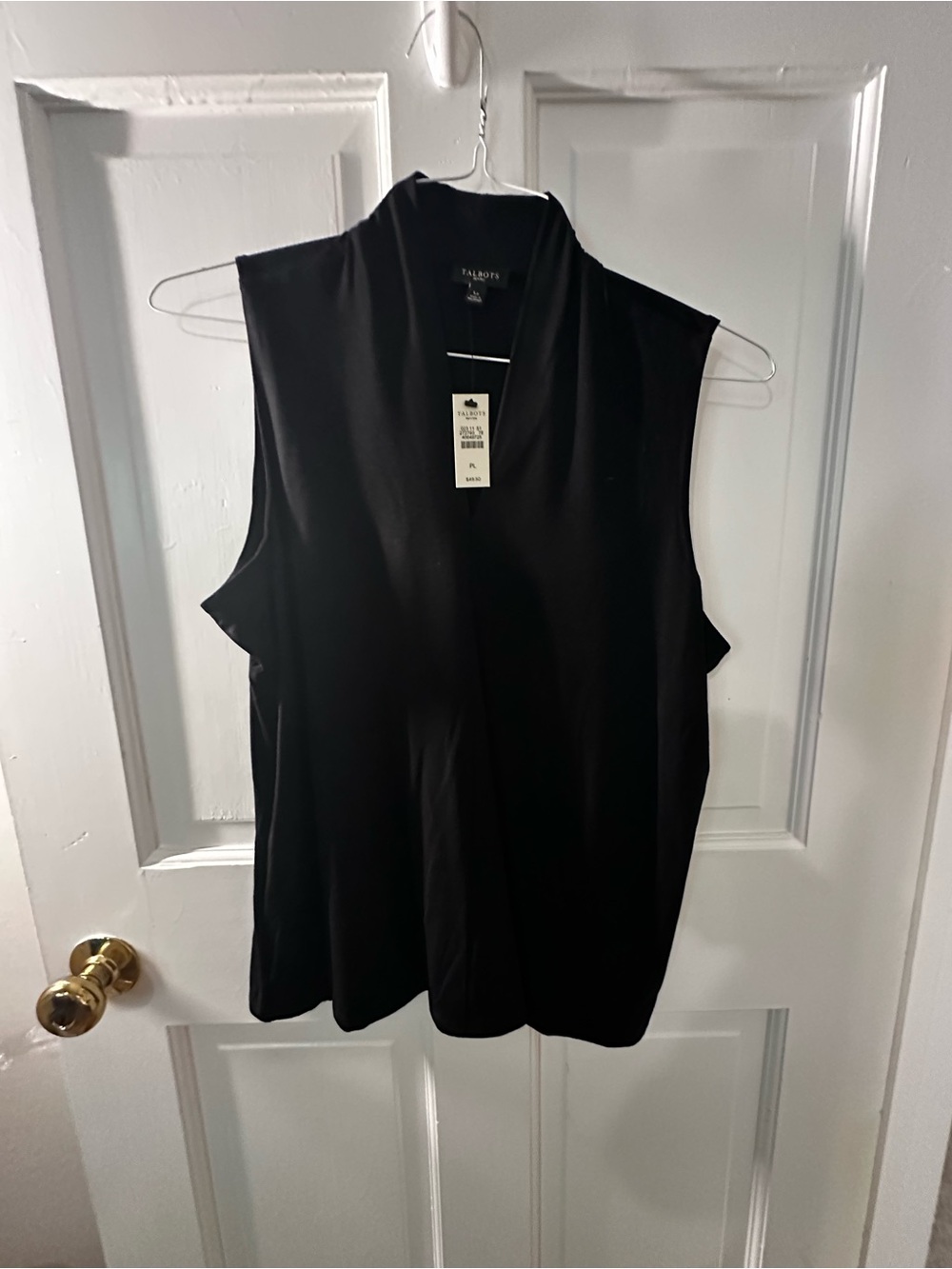 Talbots Black Sleeveless V-Neck Shell Top